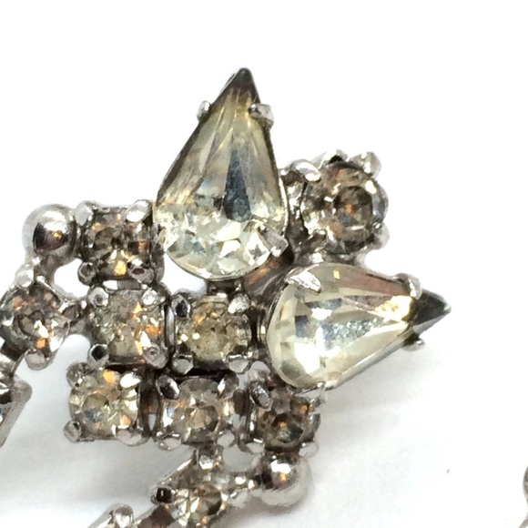 VINTAGE RHINESTONES SCREW BACK EARRINGS DANGLE STATEMENT - Picture 8 of 16